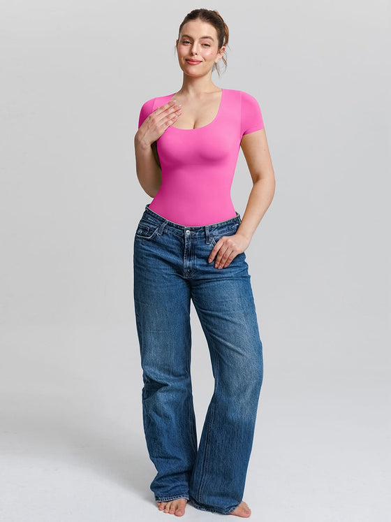 Wholesale Seamless Scoop Neck Shapewear Bodysuit Buttery Soft Tummy Control