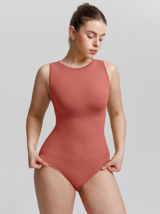 Wholesale Seamless Shapewear Bodysuit Buttery Soft Tummy Control Crew Neck