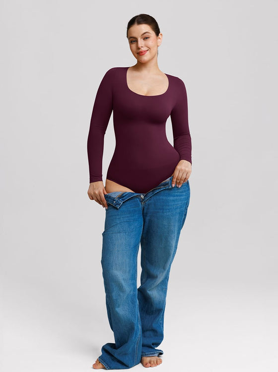 Wholesale Seamless Scoop Neck Tummy Control Shaping Briefs Bodysuit SPU