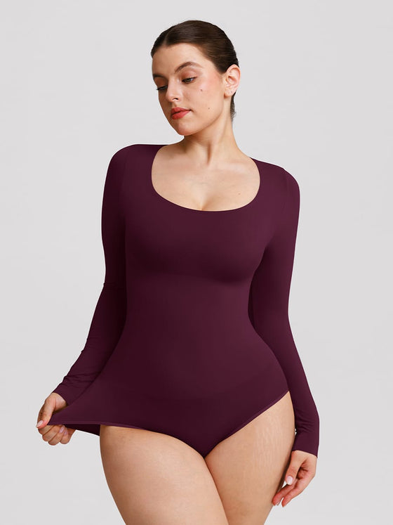 Wholesale Seamless Scoop Neck Tummy Control Shaping Briefs Bodysuit SPU