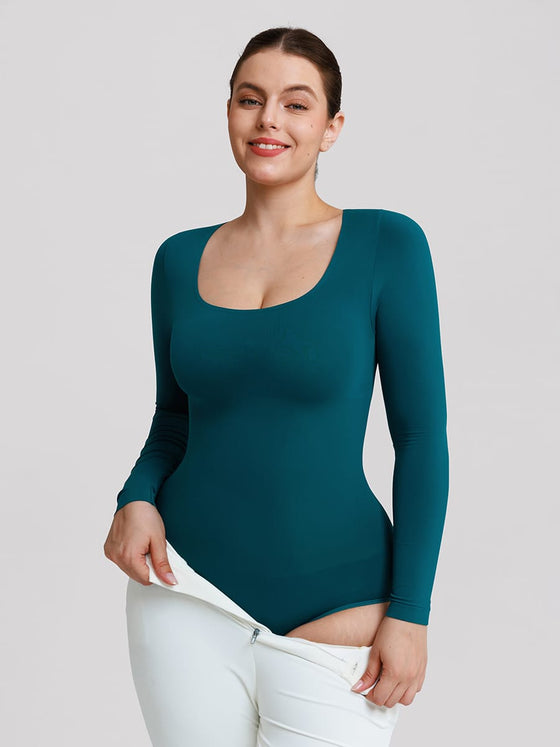 Wholesale Seamless Scoop Neck Tummy Control Shaping Briefs Bodysuit SPU