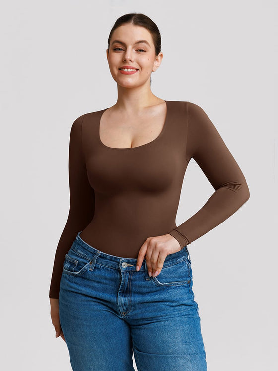 Wholesale Seamless Scoop Neck Tummy Control Shaping Briefs Bodysuit SPU