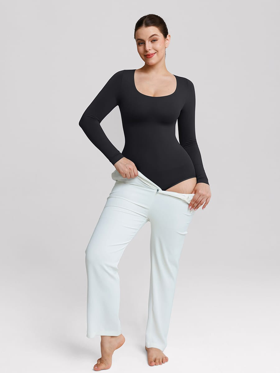 Wholesale Seamless Scoop Neck Tummy Control Shaping Briefs Bodysuit SPU