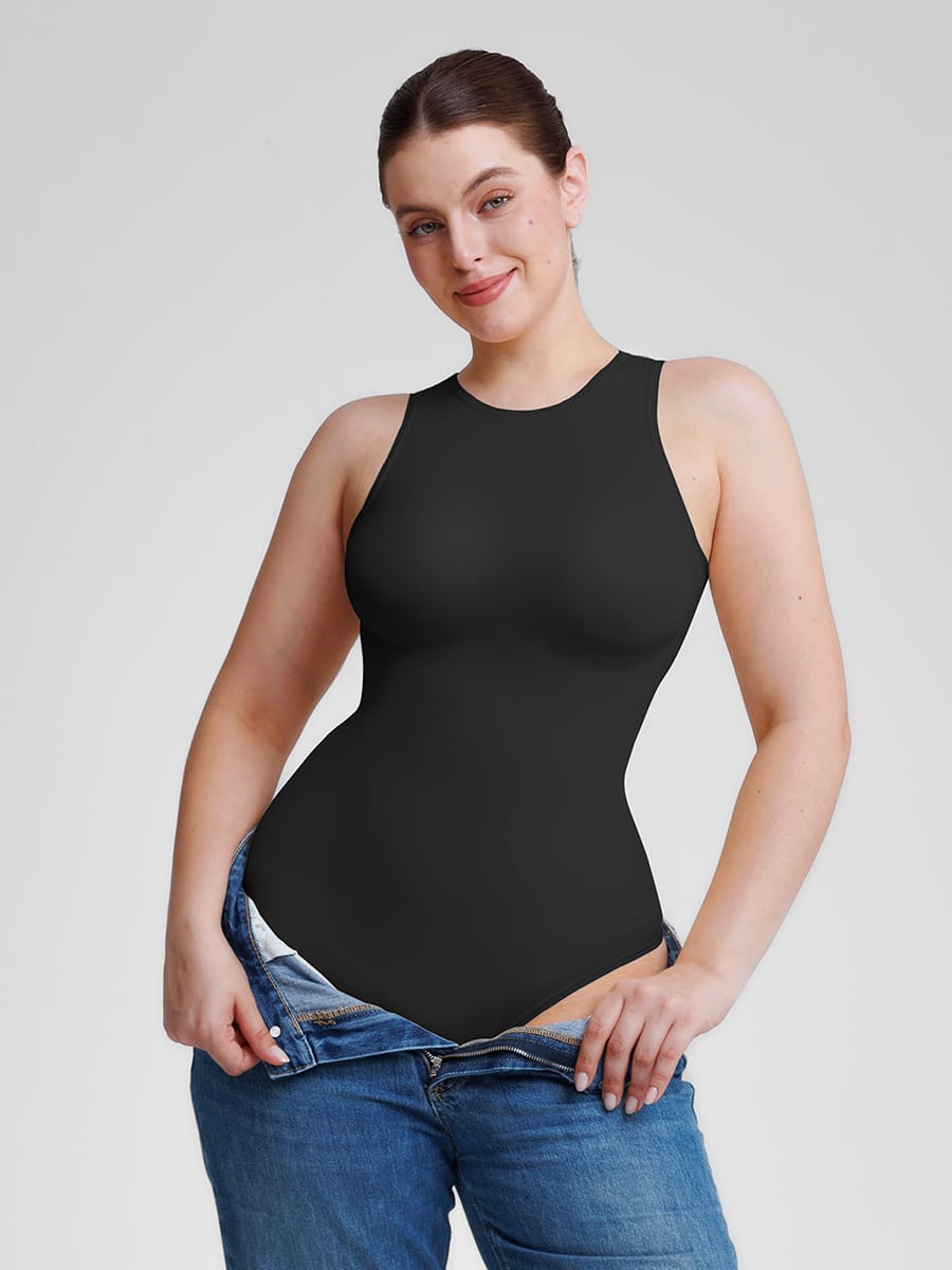 Wholesale 🌿 Eco-friendly Seamless Outer Crew Thong Bodysuit SPU