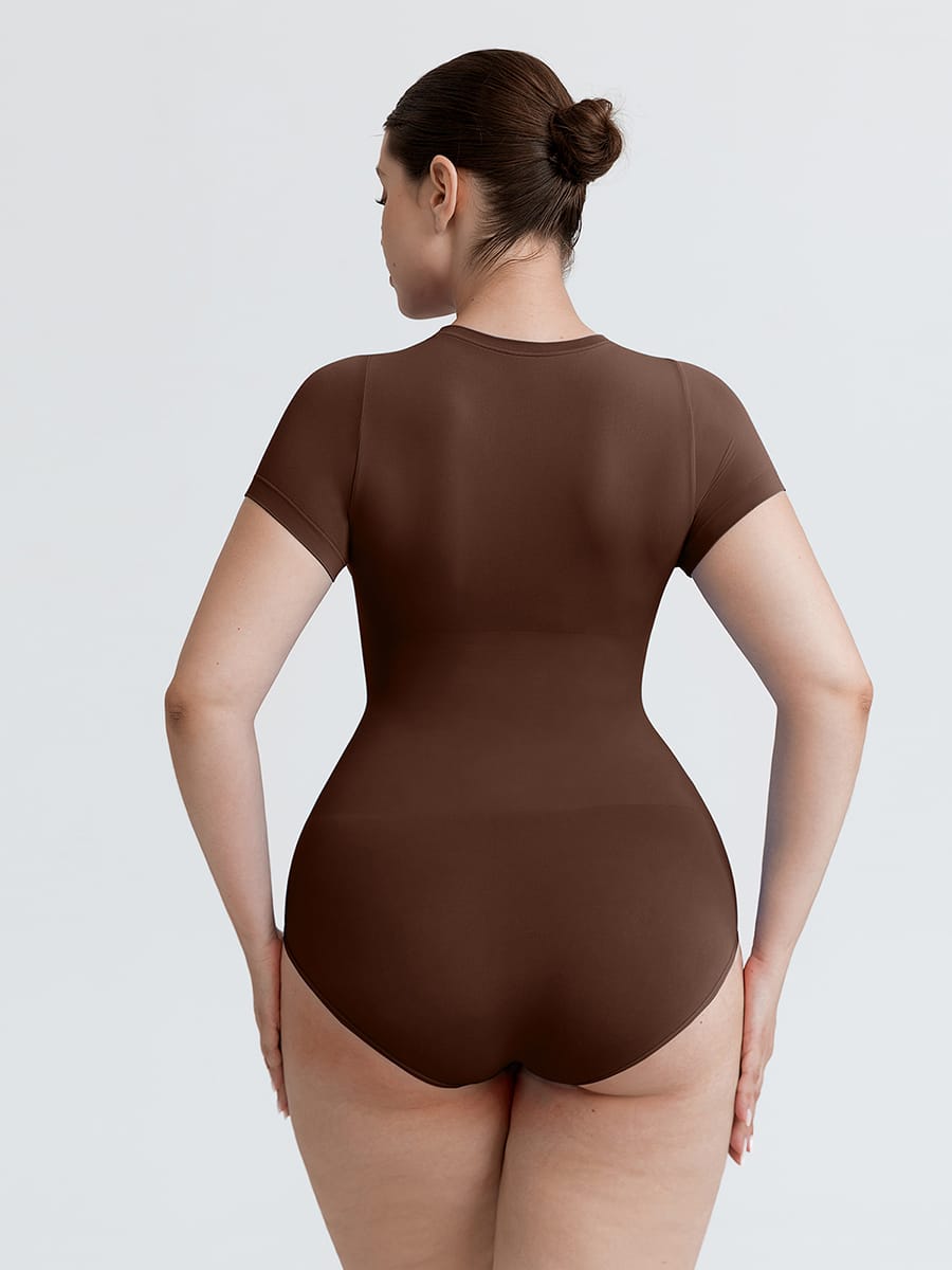 Wholesale Seamless Short Sleeve Waist and abdomen Shaping Hip briefs Bodysuit SPU