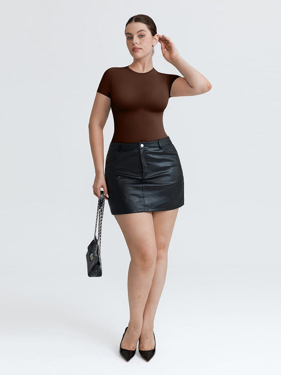 Wholesale Seamless Short Sleeve Waist and abdomen Shaping Hip briefs Bodysuit SPU