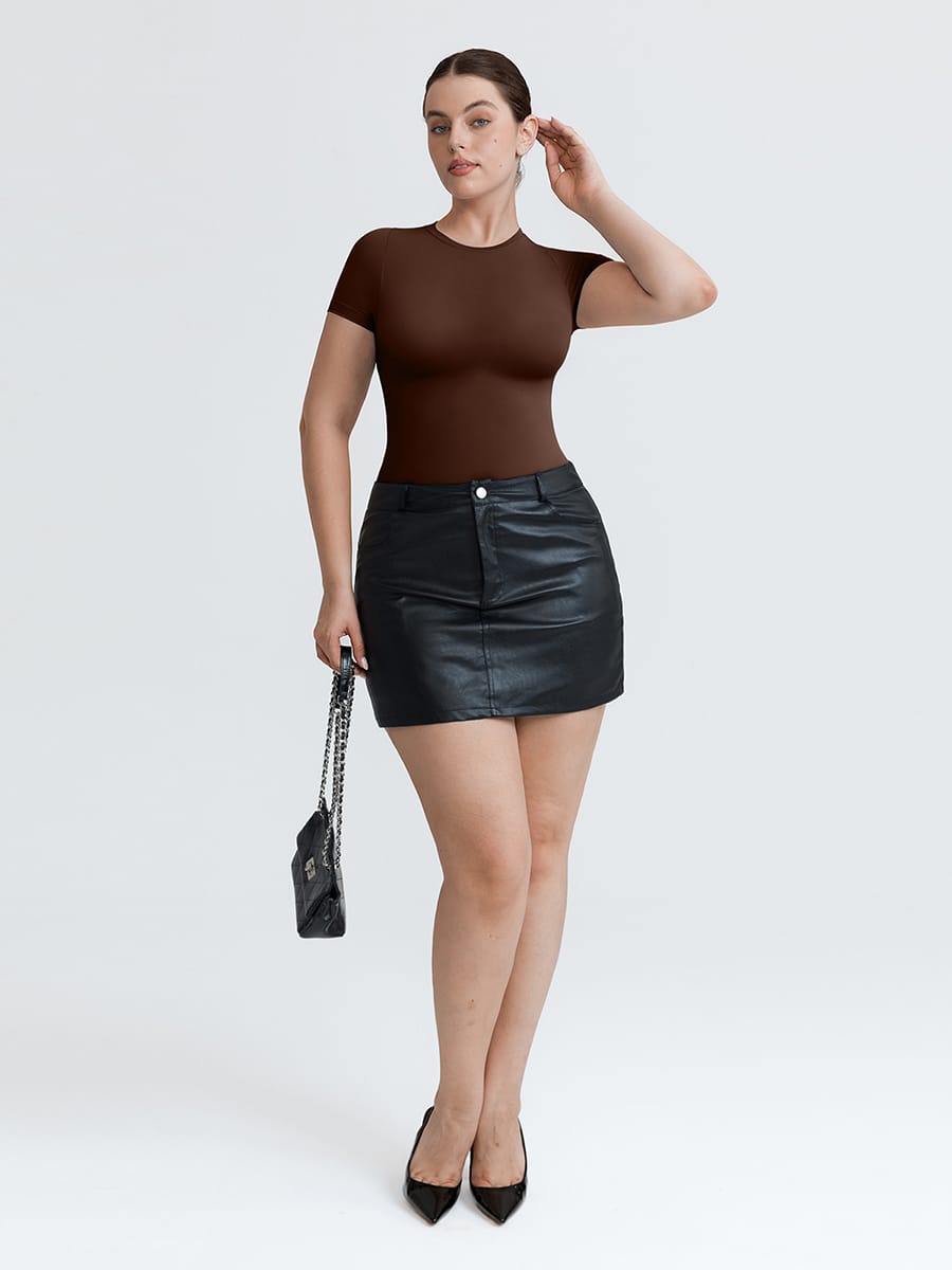 Wholesale Seamless Short Sleeve Waist and abdomen Shaping Hip briefs Bodysuit SPU