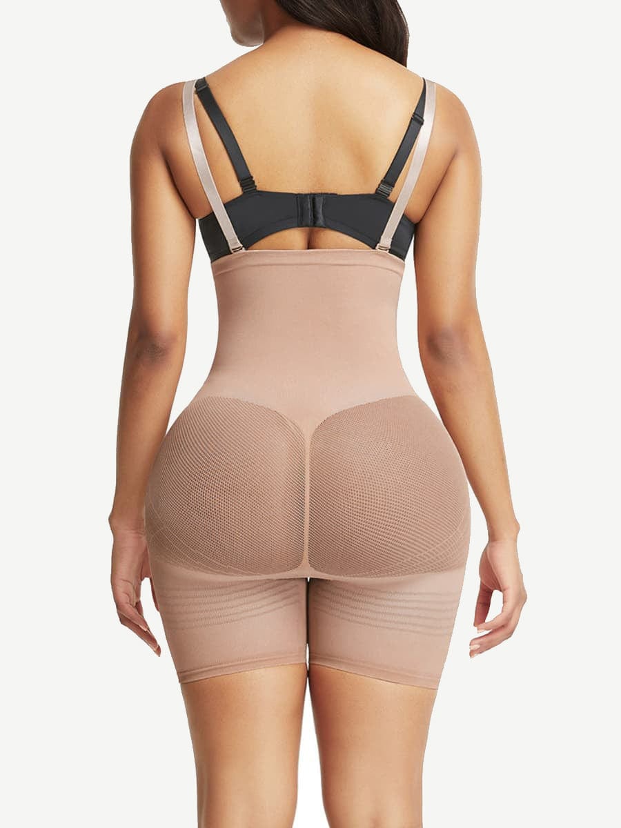Wholesale Strengthen Black High Waisted Shapewear With Bra Clips Tight Fit