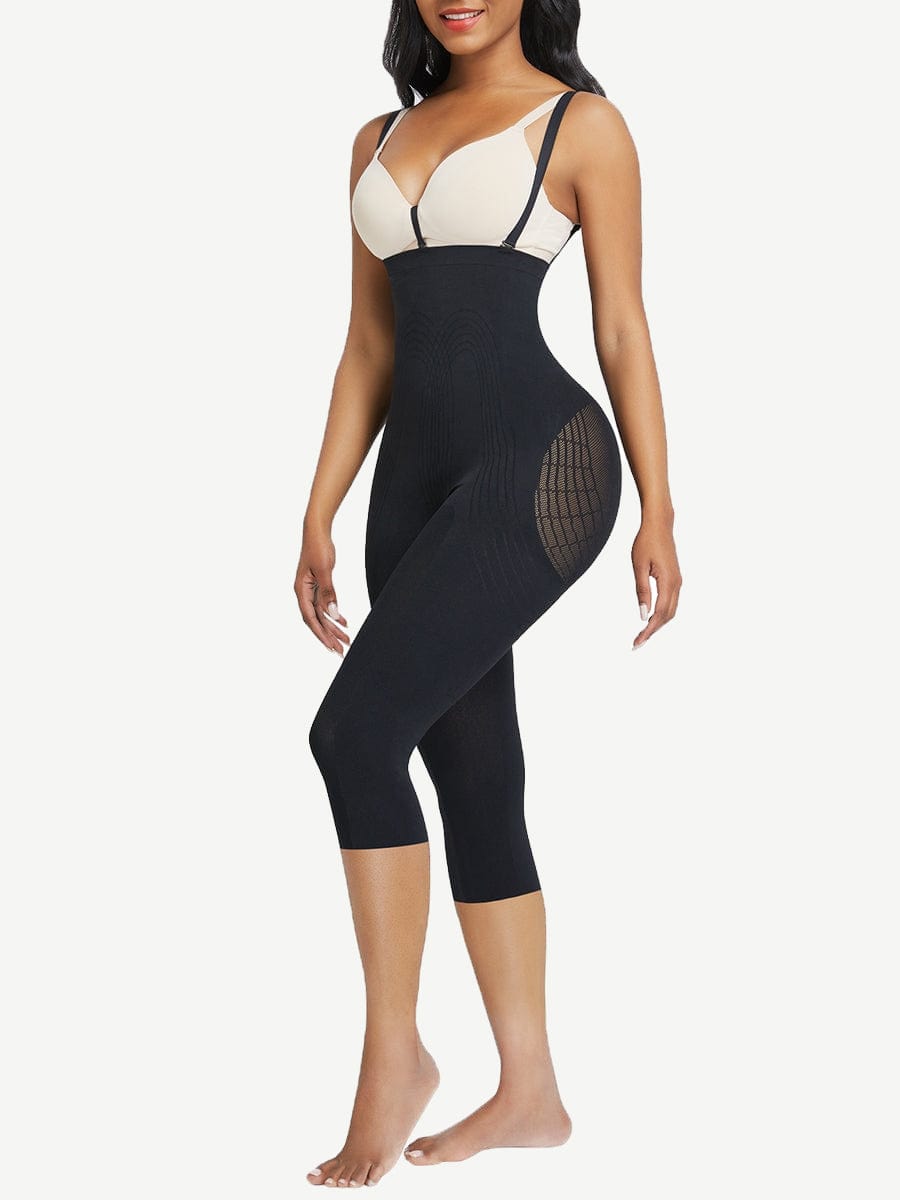 Wholesale Black Plus Size Full Body Shaper With Open Crotch Smooth Silhouette