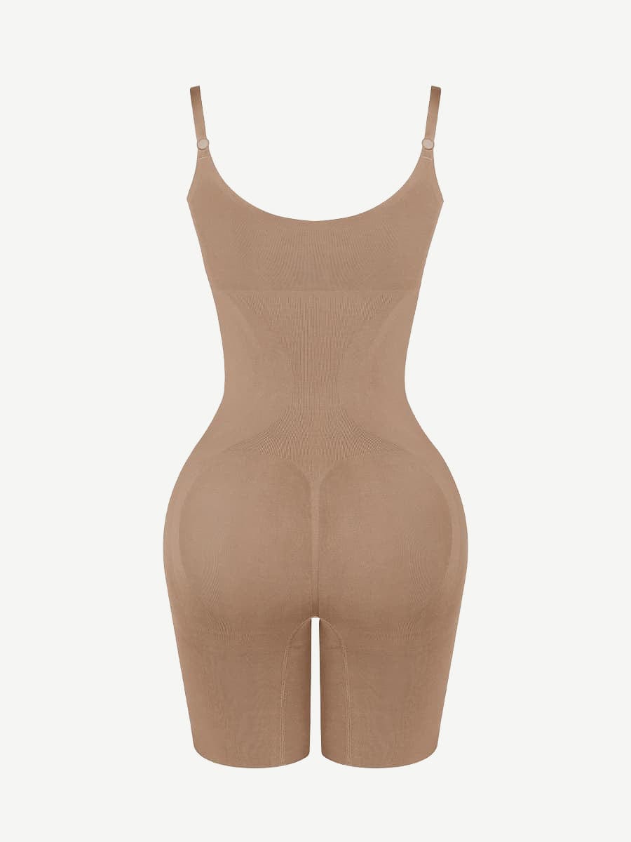 Wholesale Seamless Open-Bust Abdomen Flattening Mid-Thigh Bodysuit