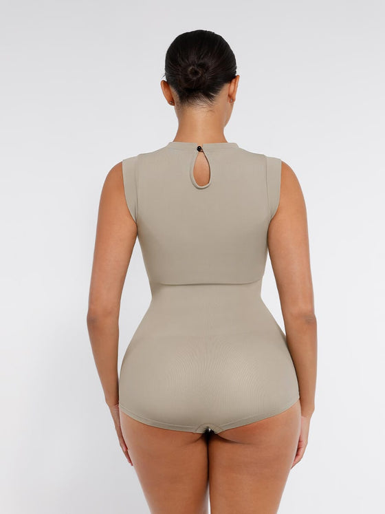 Wholesale Seamless Cap Sleeve Waist and Abdomen Shaping Shapewear Bodysuit