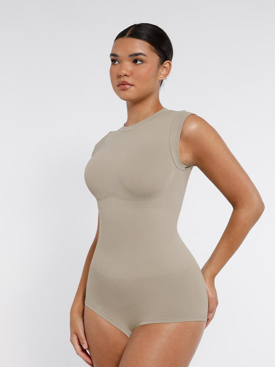Wholesale Seamless Cap Sleeve Waist and Abdomen Shaping Shapewear Bodysuit