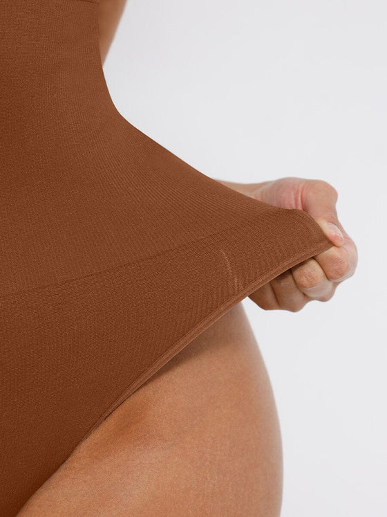 Wholesale Seamless Deep V Waist and Abdomen Shaping Thong Bodysuit
