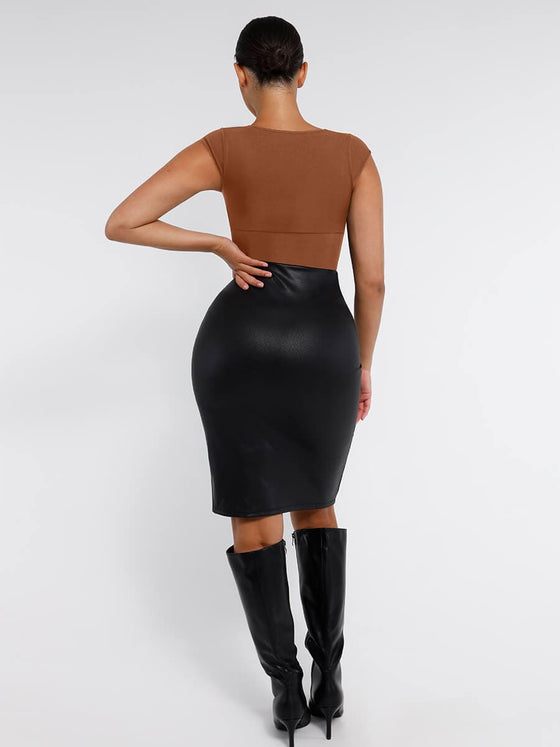 Wholesale Seamless Deep V Waist and Abdomen Shaping Thong Bodysuit