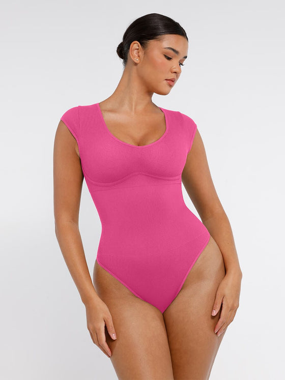 Wholesale Seamless Deep V Waist and Abdomen Shaping Thong Bodysuit
