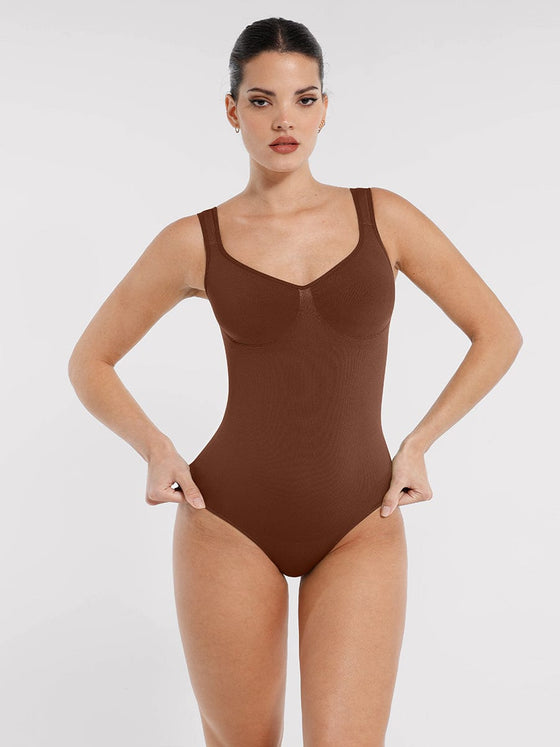 Wholesale Seamless Diamond Neck Bust Support Waist Control Panty Bodysuit