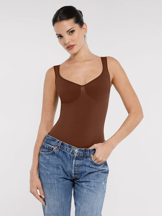 Wholesale Seamless Diamond Neck Bust Support Waist Control Panty Bodysuit