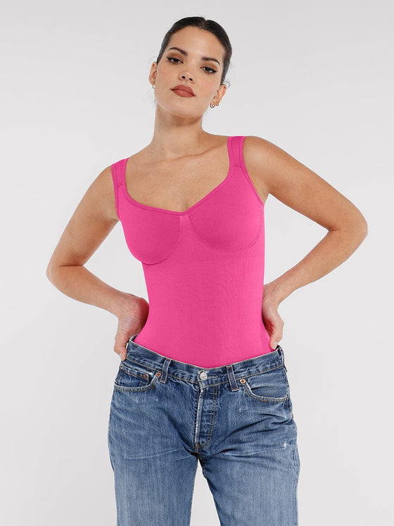 Wholesale Seamless Diamond Neck Bust Support Waist Control Panty Bodysuit