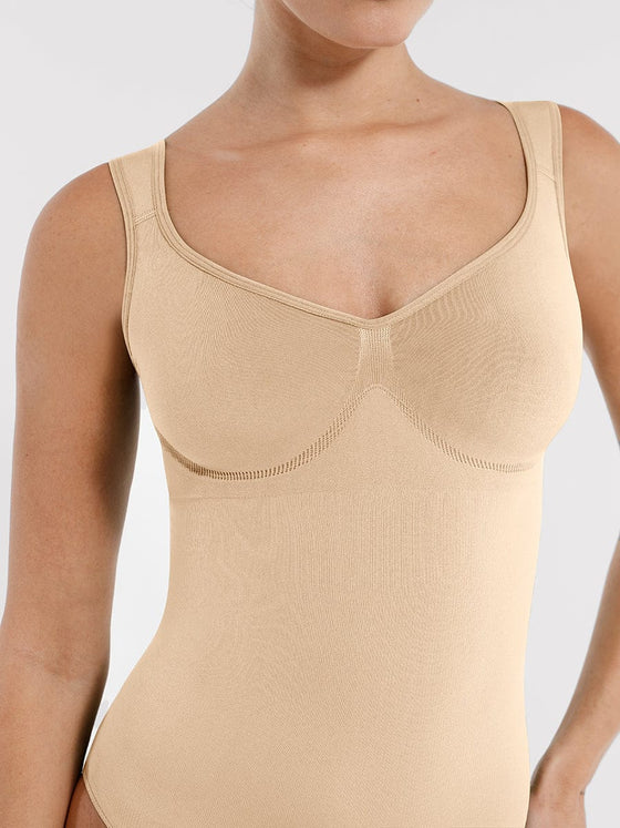 Wholesale Seamless Diamond Neck Bust Support Waist Control Panty Bodysuit