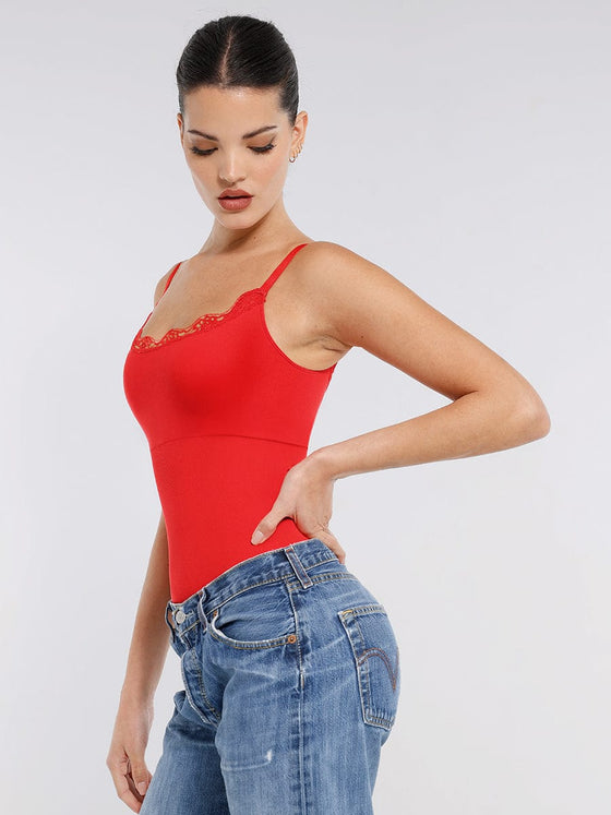Wholesale Seamless lace Cami Waist Abdomen Shaping Thong Bodysuit