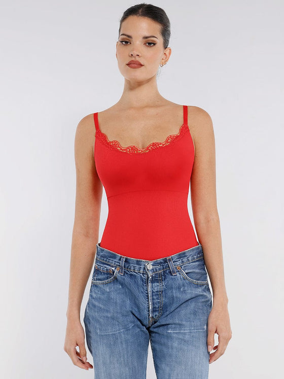 Wholesale Seamless lace Cami Waist Abdomen Shaping Thong Bodysuit
