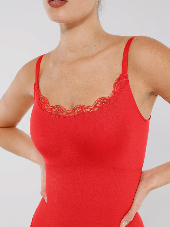 Wholesale Seamless lace Cami Waist Abdomen Shaping Thong Bodysuit