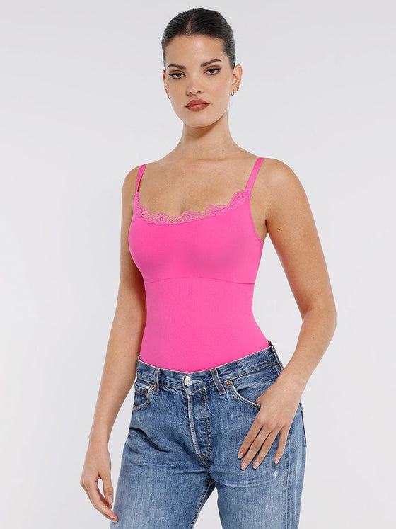 Wholesale Seamless lace Cami Waist Abdomen Shaping Thong Bodysuit