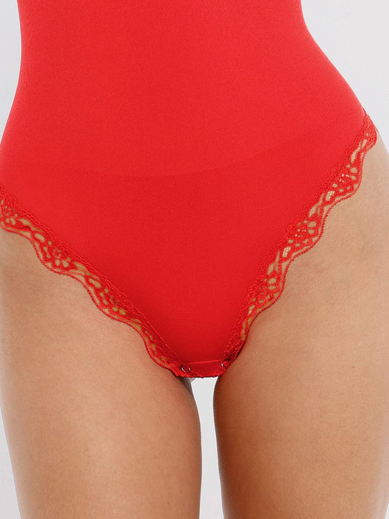 Wholesale Seamless lace Cami Waist Abdomen Shaping Thong Bodysuit