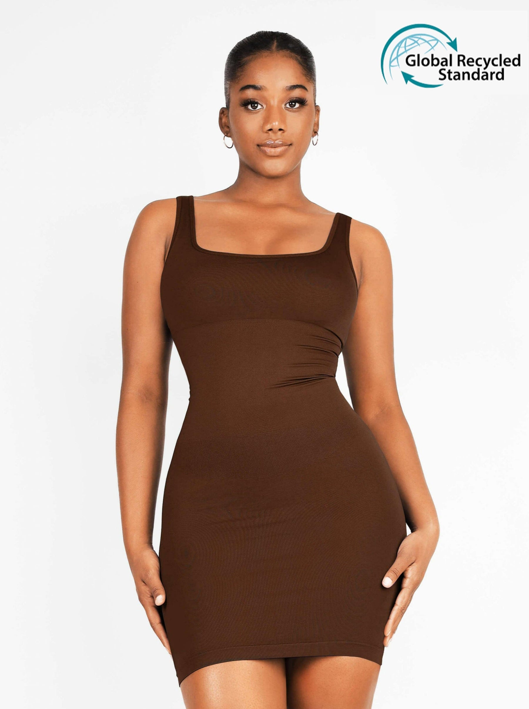 Wholesale Eco-friendly Square-neck Shaper Snatched Seamless Dress