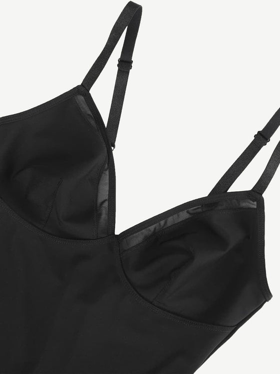 Wholesale Sexy Deep V-Neck Mesh Bodysuit