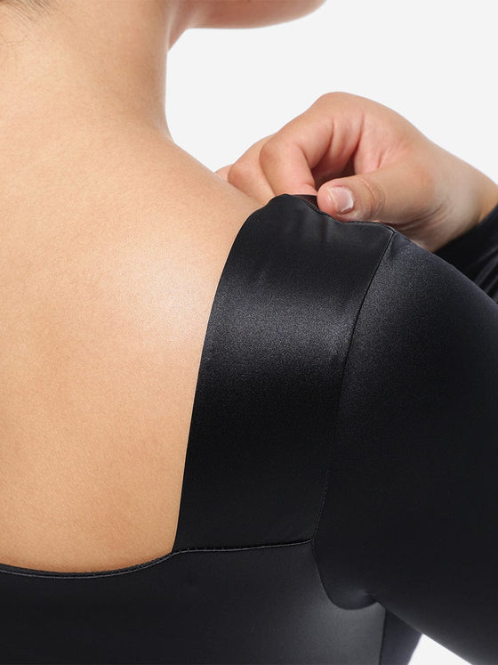 Wholesale Retro Square Neck Built in corset Tummy Control Bodysuit With removable coasters