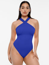 Wholesale Seamless Crossover Halter Thong Bodysuit