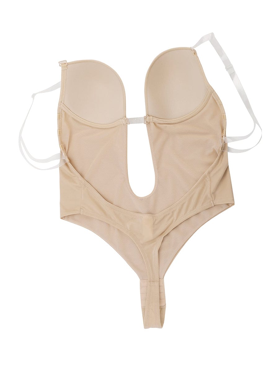 Wholesale High Waist 30D Fabric Tummy Control Bodysuit with Nubuck Shoulder Straps