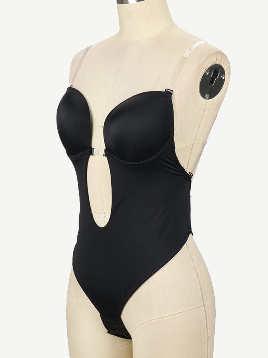 Wholesale High Waist 30D Fabric Tummy Control Bodysuit with Nubuck Shoulder Straps