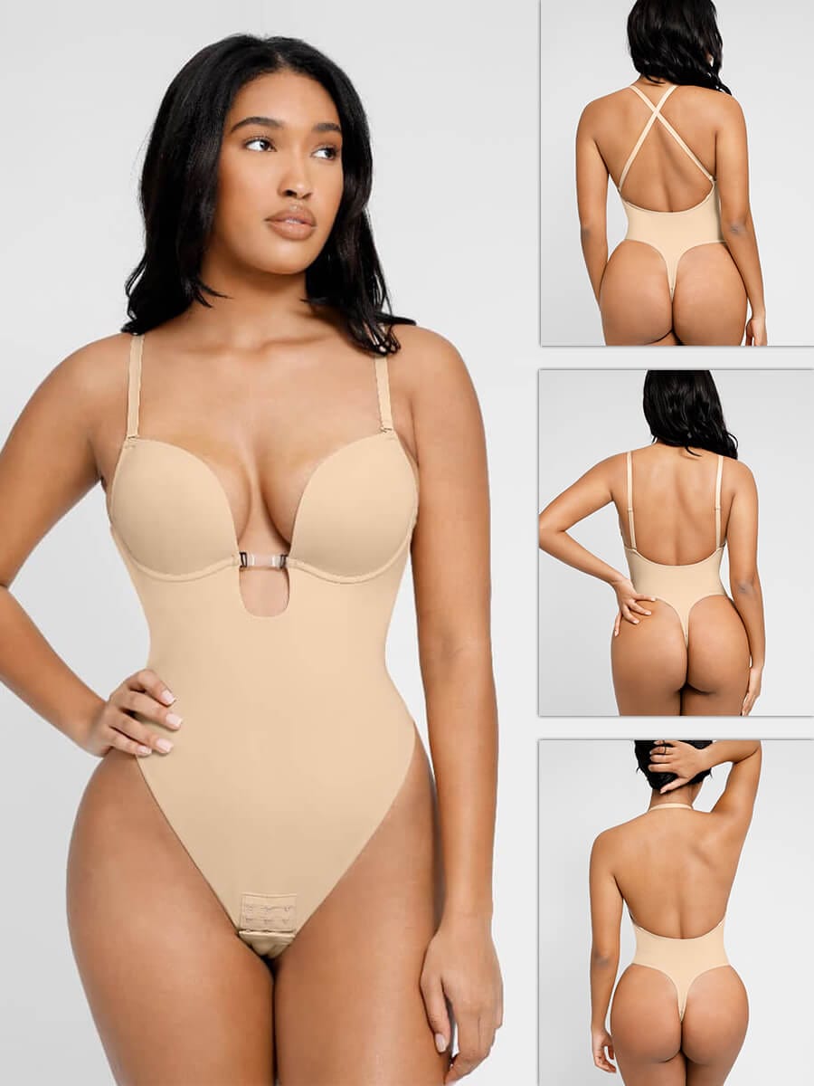 One Piece Open Back Low Cut Open Back Bodysuit