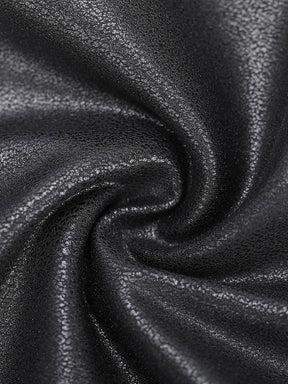 Wholesale High Elastic Faux Leather Deep V-neck Abdomen Tightening Bodysuit