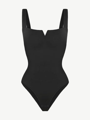 Wholesale Square Collar Elastic Sexy Outerwear Shape Bodysuit