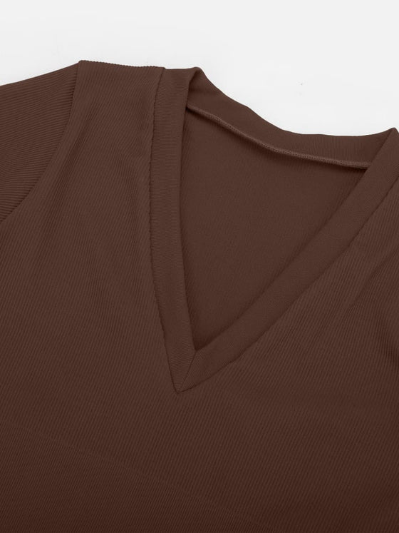 Wholesale Long Sleeved V-neck Waist Shaping Tummy Control Seamless Bodysuit