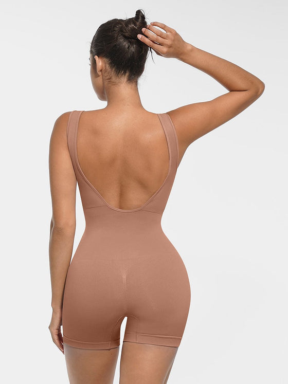 Wholesale Round Neck Seamless Sexy U Back Shape Shapewear with Removable Cups