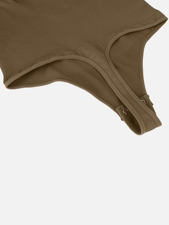 Wholesale Seamless Long Sleeve Zipper Thong Bodysuit