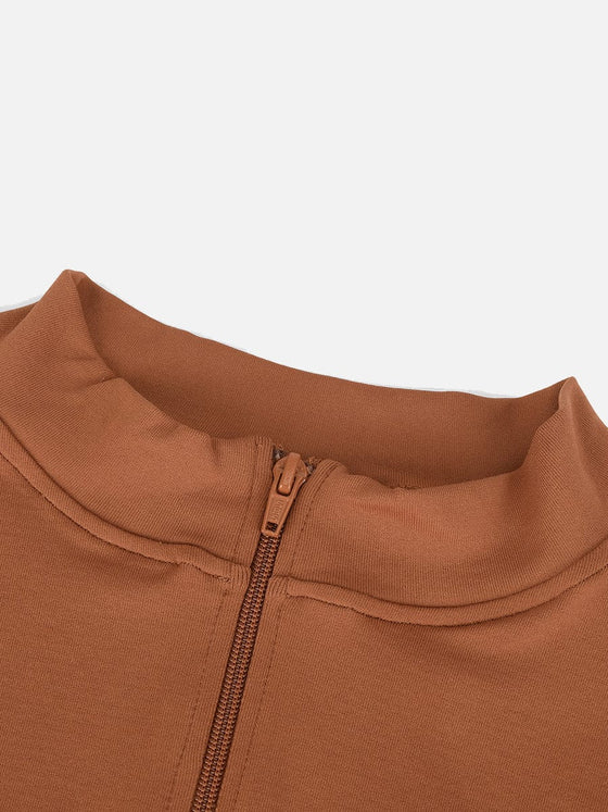 Wholesale Seamless Long Sleeve Zipper Thong Bodysuit