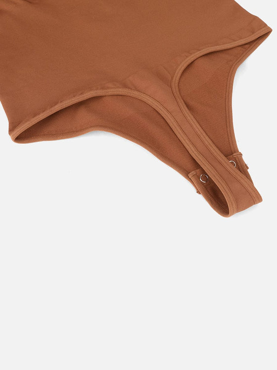 Wholesale Seamless Long Sleeve Zipper Thong Bodysuit