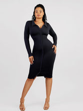 Wholesale 🌿 Eco-friendly Seamless Waist Trimming Retro Long Sleeve Shirt Dress SPU