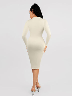 Wholesale 🌿 Eco-friendly Seamless Waist Trimming Retro Long Sleeve Shirt Dress SPU