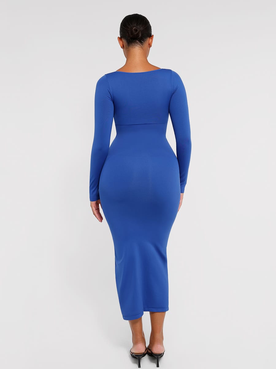Wholesale🌿 Eco-friendly Seamless Bust Support Tummy Control High Side Slit Shaping Dress SPU