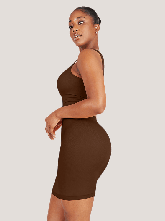 Wholesale 🌿Eco-friendly Square-neck Shaper Snatched Seamless Dress SPU