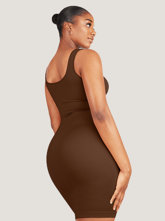 Wholesale 🌿Eco-friendly Square-neck Shaper Snatched Seamless Dress SPU