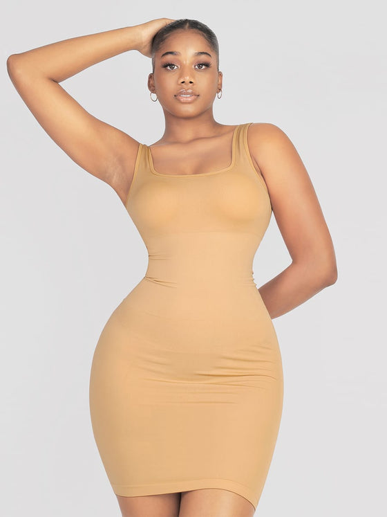 Wholesale 🌿Eco-friendly Square-neck Shaper Snatched Seamless Dress SPU