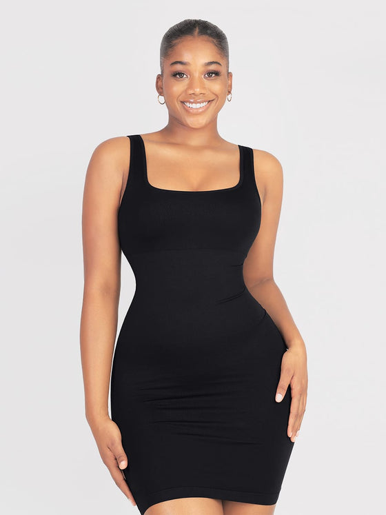 Wholesale 🌿Eco-friendly Square-neck Shaper Snatched Seamless Dress SPU