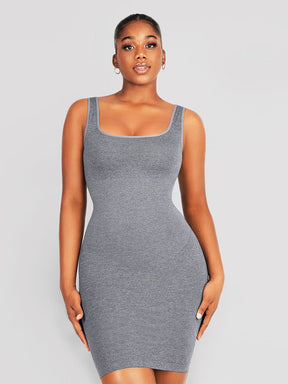Wholesale 🌿Eco-friendly Square-neck Shaper Snatched Seamless Dress SPU